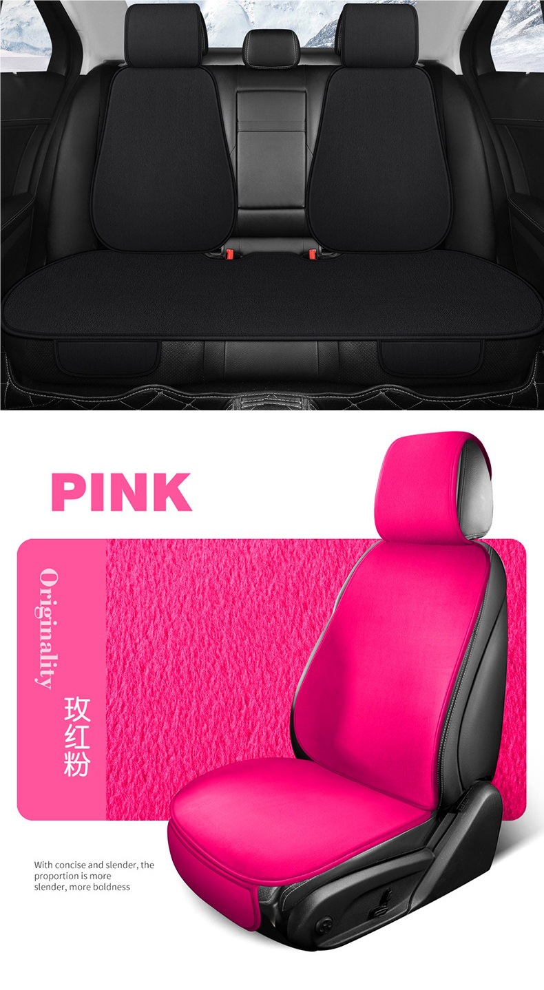 Winter Car Seat Cushion Set, Warm Short Plush Three-Piece Set, Small Car Cushion, Single-Piece Plush Cushion, Winter Rear Seat Cushion