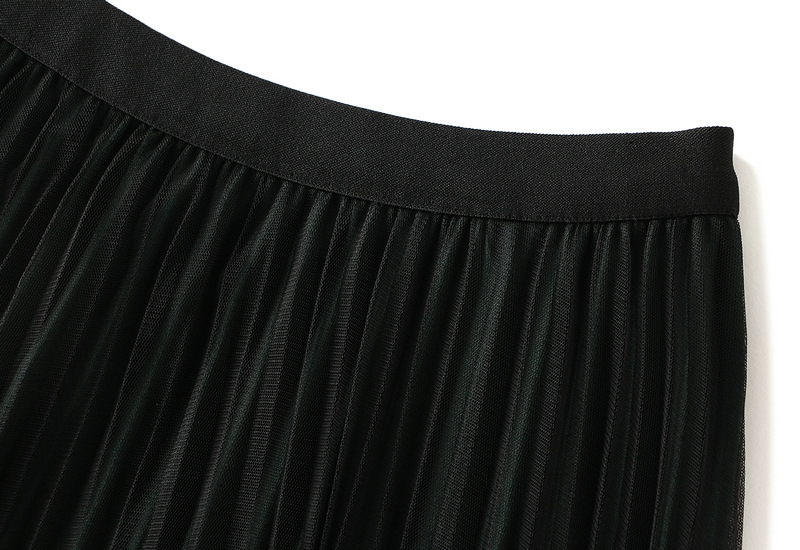 Women's Clothing Double sided pleated skirt gauze skirt half length large size a line skirt belly covering skirt _voghion.com