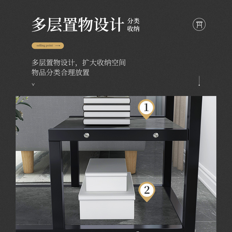 Mesa de café sofá Luz de lujo lado gabinete creativo pequeña mesa cuadrada simple almacenamiento rack dormitorio pequeño apartamento mesita de noche pequeña