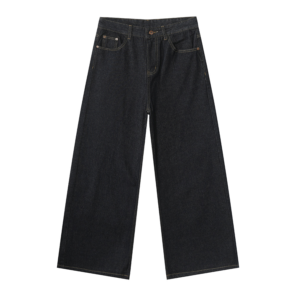 MTLCLOTHES Hombres| Vintage vibe casual H-tipo de barril recto, pantalones jeans de piernas largas, tendencia