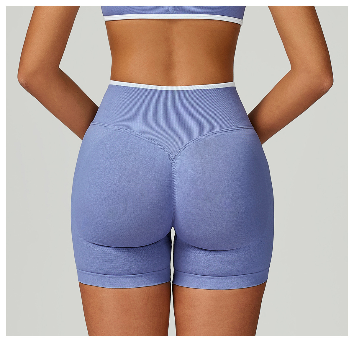 Women's Clothing High-Waisted Seamless Yoga Shorts For Women Tight Fitting Sports Running Fitness Wear With Contrasting Trim European American Style_ecoleips.com