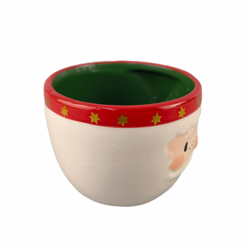 Taza de cerámica cuidadosamente seleccionada, bonita taza con relieve tridimensional de Papá Noel, taza de agua de regalo de Navidad para pareja de estudiantes