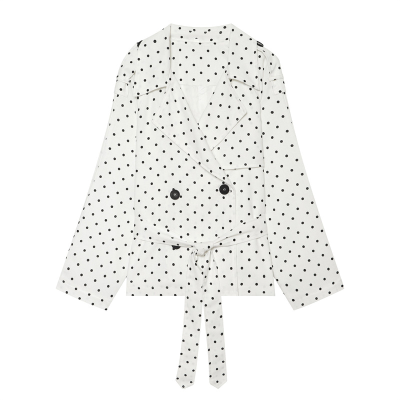 Foreign Trade Cross-Border 2026 New Summer European and American Style Polka Dot Trench Coat Jacket Top 6318241