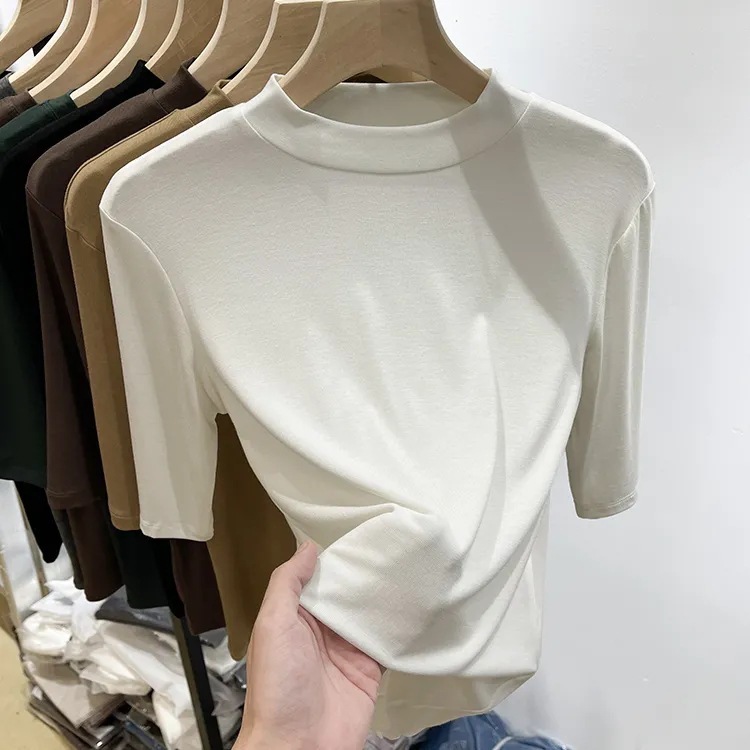 超手触りモーデール純色百合マスクtシャツ女性春夏新作痩せ中袖上着tシャツシャツファッション|undefined