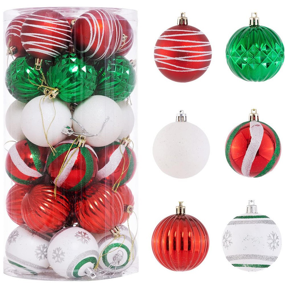 Navidad 6CM30PCS plástico galvanizado pintado conjunto de Navidad centro comercial árbol de Navidad decoración de atmósfera