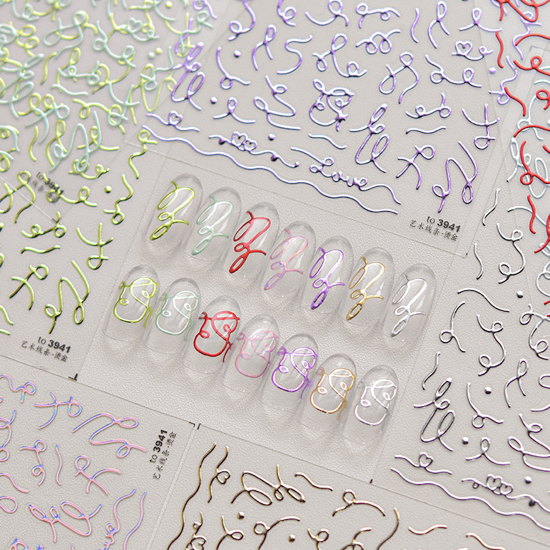 New Nail Art Sticker Art Line Simple Line Nail Art Material Bag Self-adhesive New Easy to use Sticker