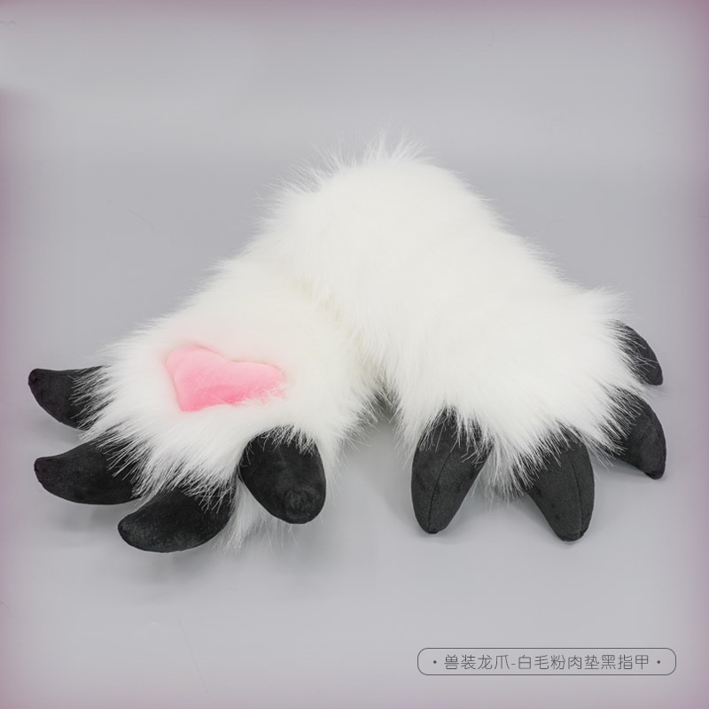 Hecho a mano comic show Cosplay lindo fursuit bestia Paquete de piezas de repuesto accesorios de dibujos animados dragón garra animal garra guantes