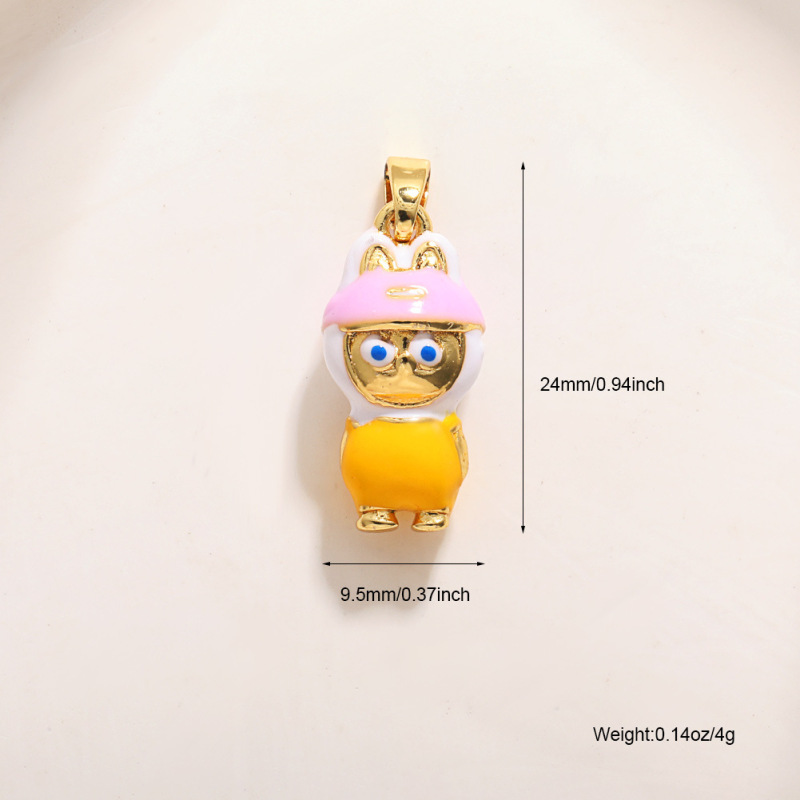 ヨーロッパとアメリカの売れ筋ラブブペンダントブレスレットabubuカラフルなオイルドリップマイクロ象嵌ジルコンdiyジュエリーネックレスlアクセサリー|undefined