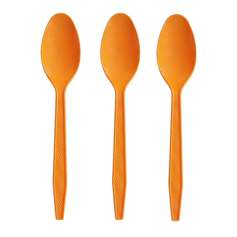 25 piezas transfronterizas Amazon PS desechable de plástico cuchillo, tenedor y cuchara vajilla de tres piezas conjunto de banquete de la torta del partido