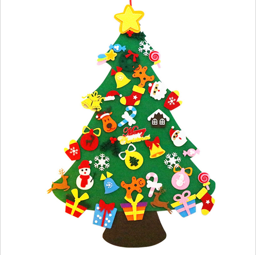 Transfronterizo Amazon fieltro Árbol de Navidad Costura para niños Adornos para árboles de Navidad hechos a mano decoraciones para árboles de Navidad