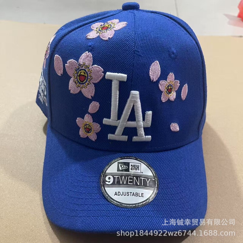 MLB帽子NY运动遮阳棒球帽男女硬顶可调节鸭舌帽村上隆樱花棒球帽|undefined