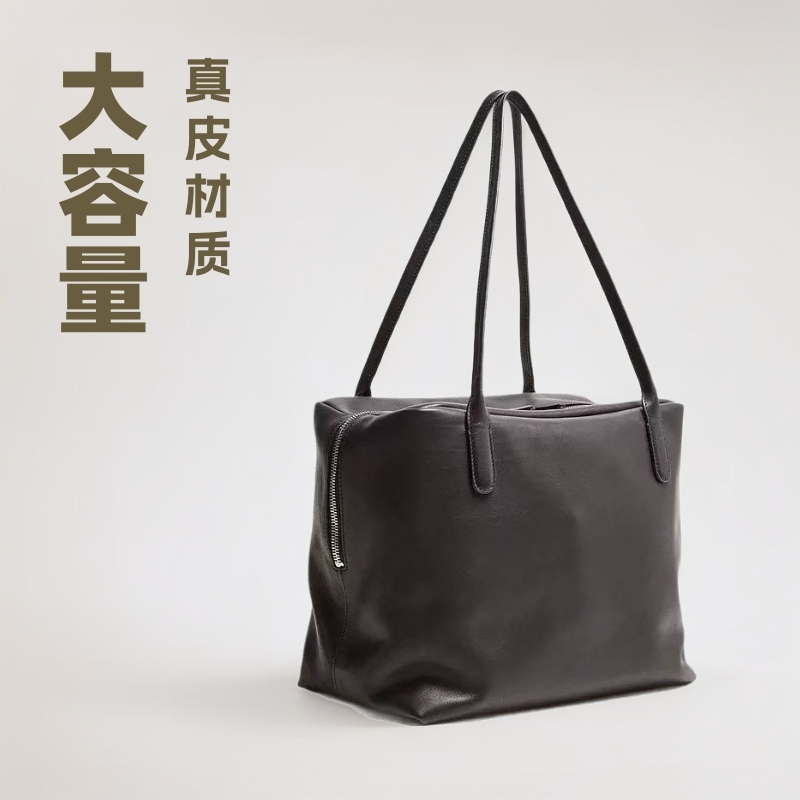 ソフト牛革ハンドヘルドトートバッグ本革レディースバッグ 2025 新しいシンプルなファッションバッグ女性多用途大容量レディース|undefined