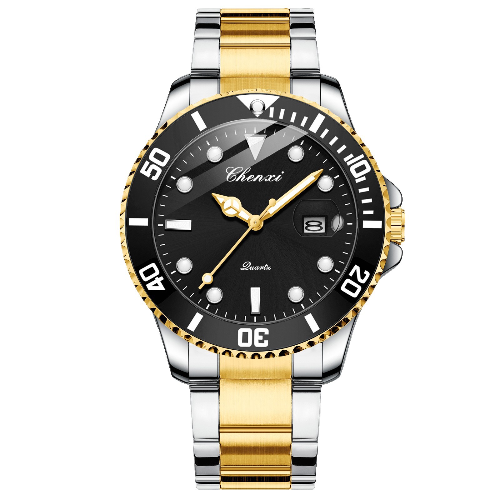 Blackwater Ghost Lao Watch Men's Fashion Waterproof Quartz Watch Factory Direct Steel Belt Wholesale Magnifier Calendar Watch