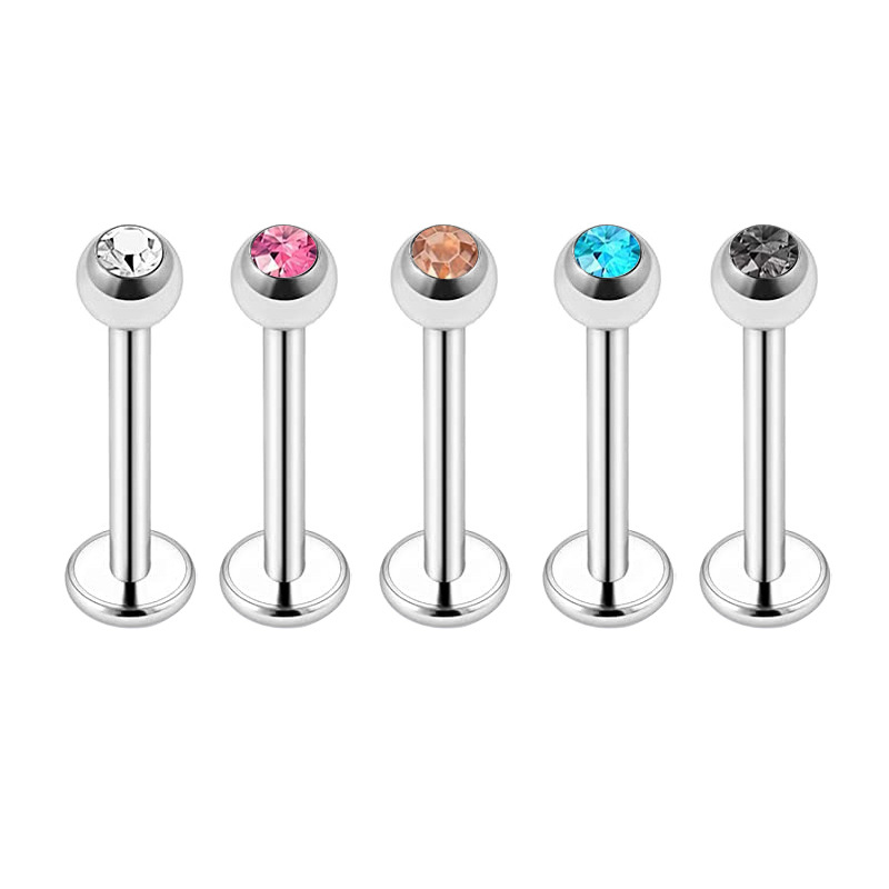 5 Sets Acrylic Star Lip Nail Ear Bone Nail T-Shaped Eyebrow Nail Nose Piercing Jewelry Stainless Steel Inner Outer Teeth detail image 23