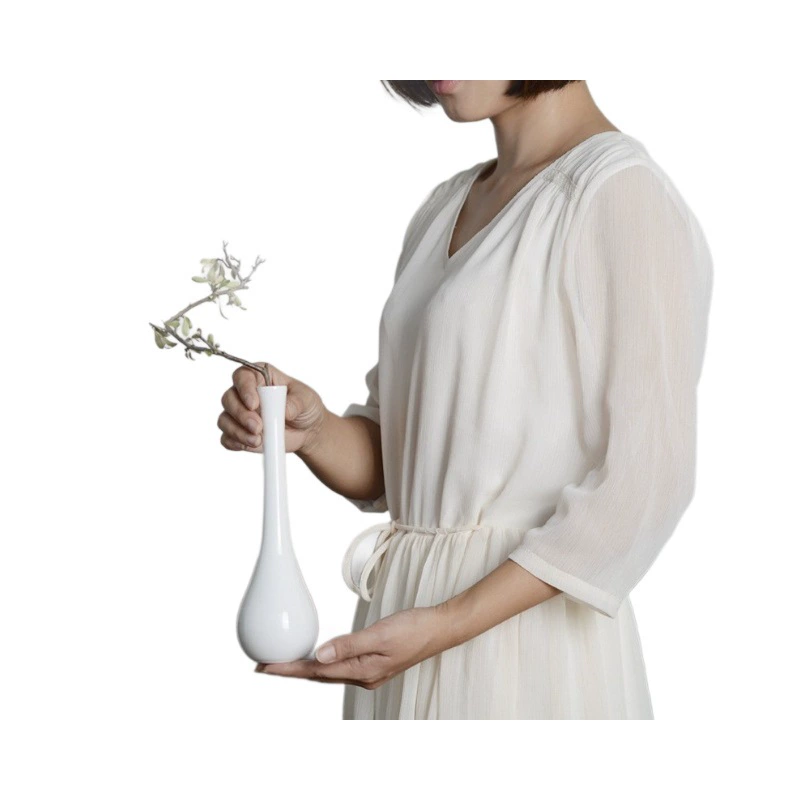 Jingdezhen new Chinese flower arrangement ornaments desktop decoration Zen living room retro craft ceramic vase jade bottle