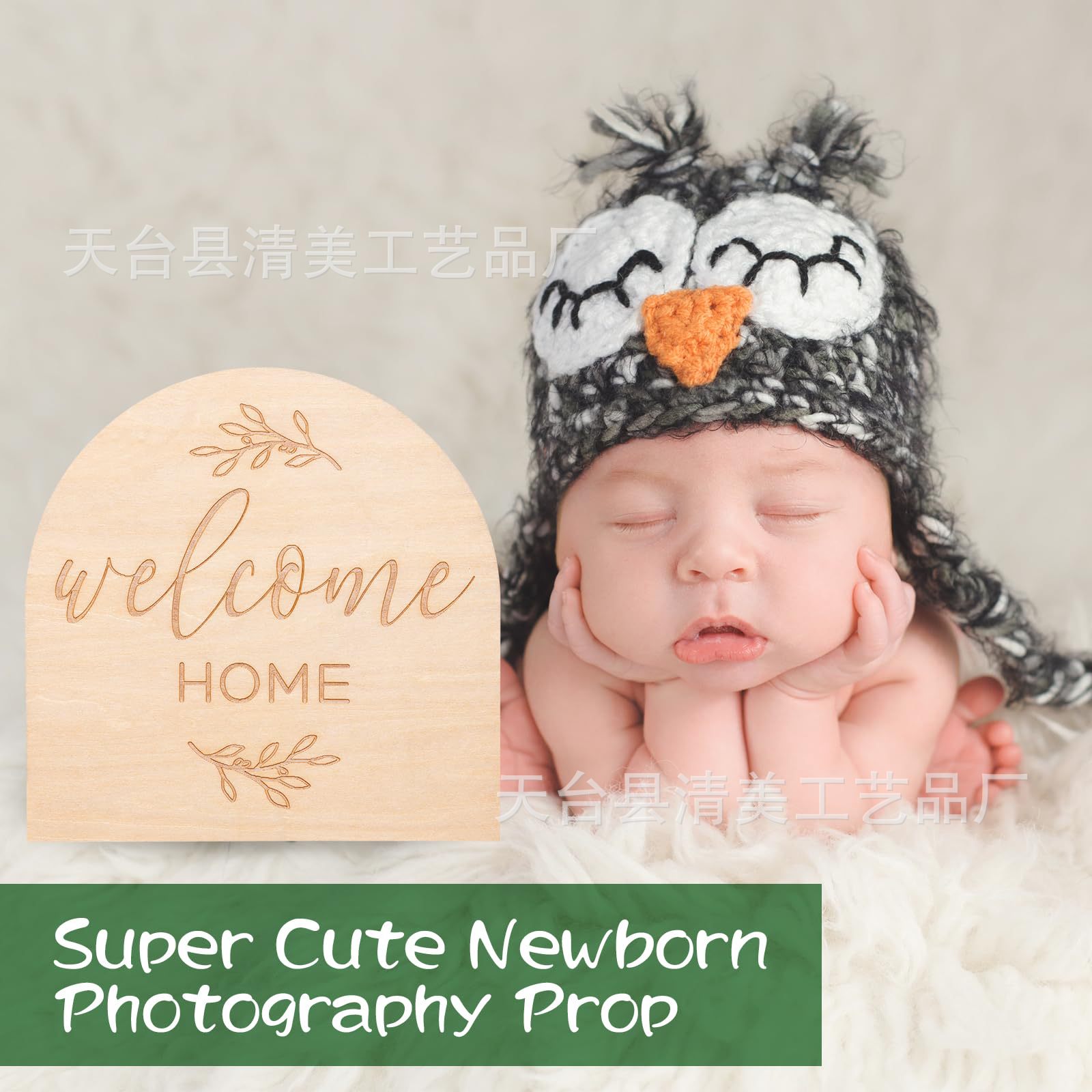 Signo de anuncio de bebé recién nacido Milestone de madera de doble cara Hello World Nombre Signo con base