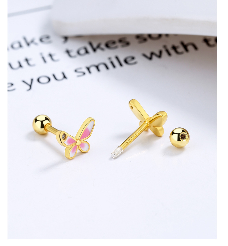 Butterfly Pattern All Seasons Season 1 Pair 925 Sterling Silver 925 Sterling Silver Earrings Butterfly Screw Backs Small Stud Earrings