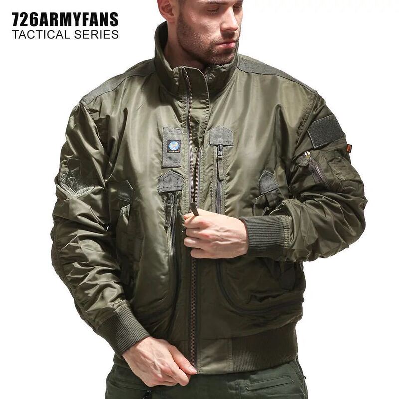 [726] Baseball Leader jacket air force pilot single jacket men's baseball uniform tactical stand collar jacket men