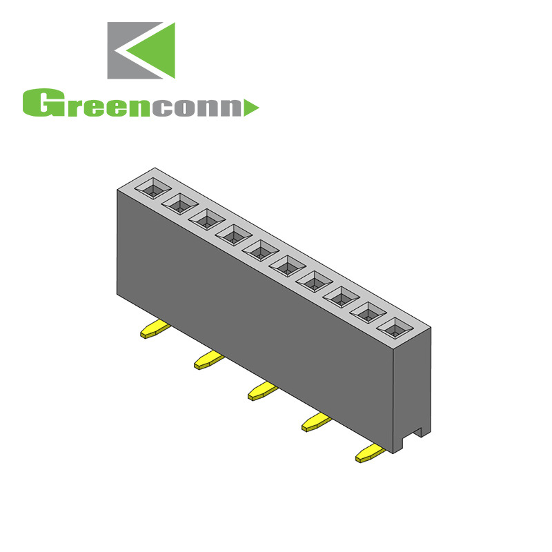 greenconn排母间距1.27mm单排系列3-40pin垂直PCB板SMT排母连接器