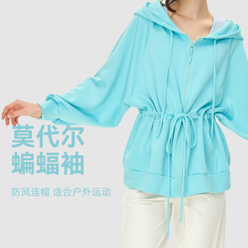 Lulu's New Yoga Wear Hooded Sweatshirt Long-Sleeved Top Casual Sun Protection Clothing Outdoor Sports Fashion Winter Thickened