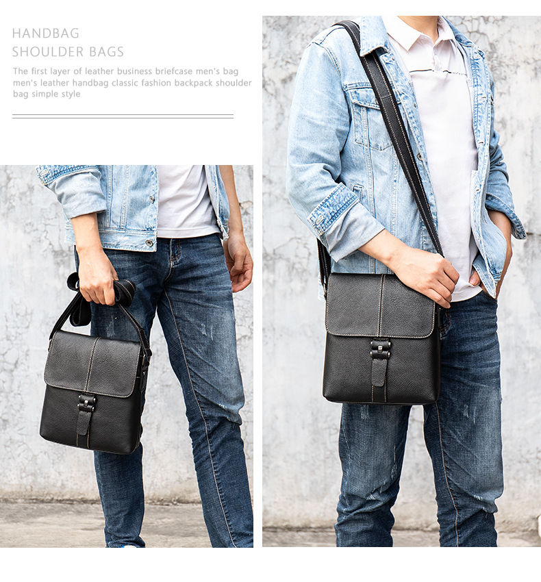 Men's Genuine Leather Crossbody Bag, Premium Cowhide Shoulder Bag_voghion.com