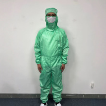 半導體電子廠萬千百級防靜電無塵服斜拉鏈連口罩導電纖維材質
