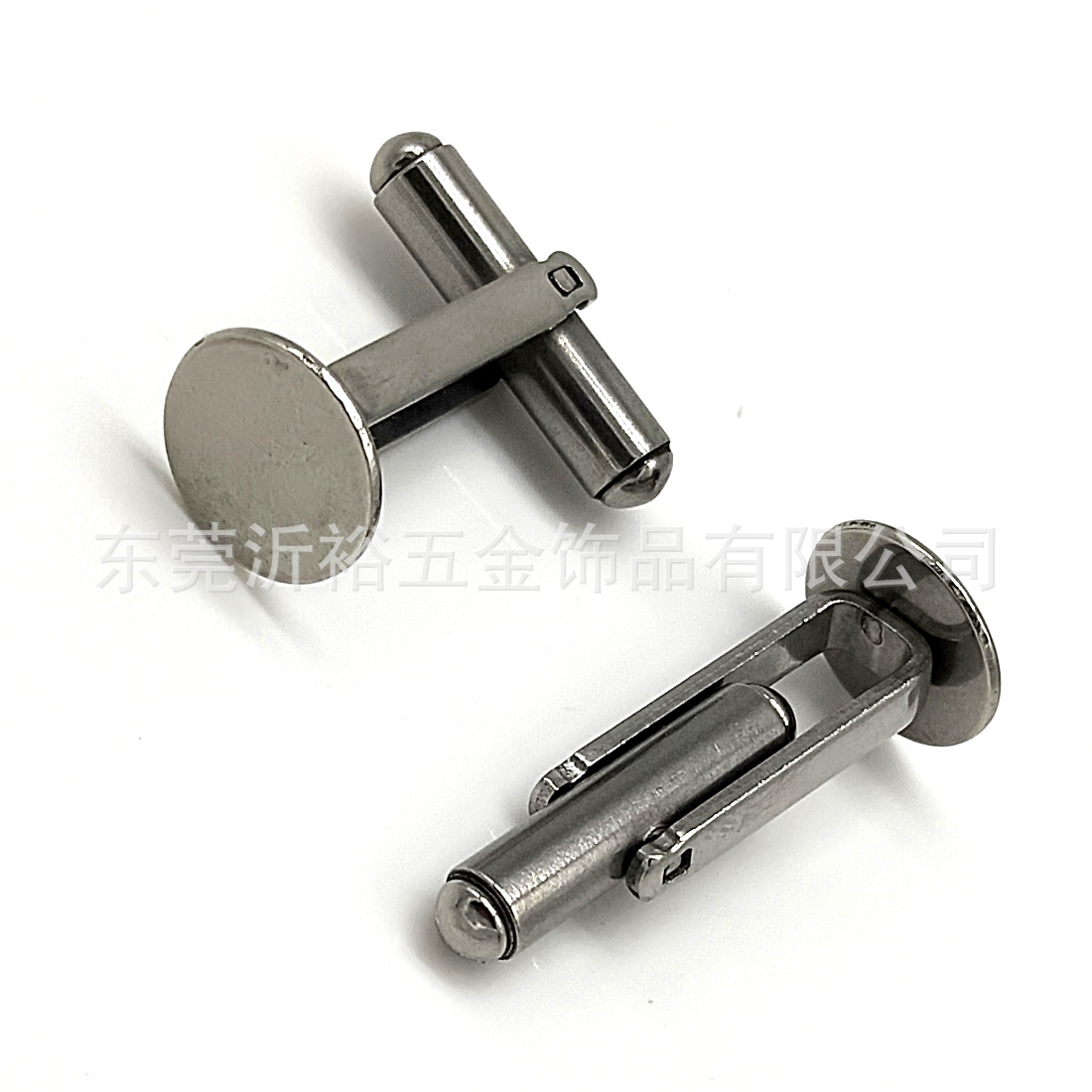 Stainless steel cufflinks non-welding wafer factory made cufflinks men's French button sleeve foot buckle disc bottom support DIY clothing