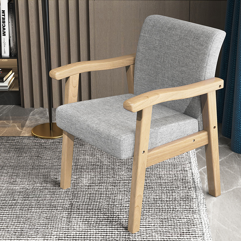 Madera maciza nórdica solo sofá silla respaldo balcón mesa de té silla casa ocio Oficina silla combinación traje