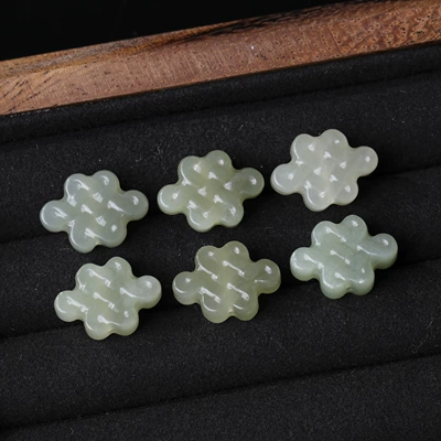Jade Lion Pendant Spacer | Zərgərlik ara hissələri - 7-natural-hetian-jade-chinese-knot
