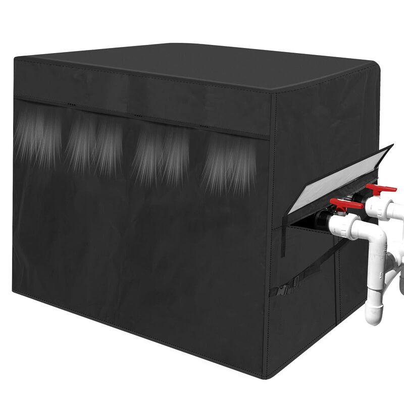 Outdoor Swimming Pool Heater Cover Heavy Duty 600D Oxford Cloth Waterproof Cover Winter Pool Heating Pump Cover Sun Protection Cover