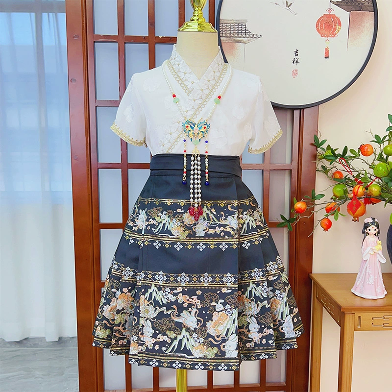 Children's summer suit, skirt, Hanfu, Chinese style