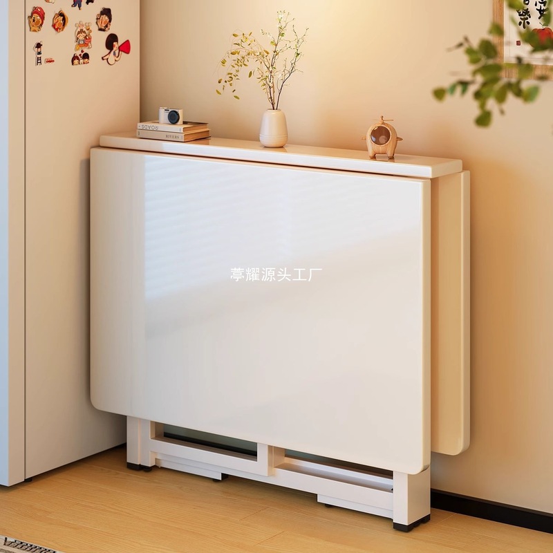 折りたたみ式ダイニングテーブル、小さな家庭用ダイニングテーブル、家庭用設置不要のシンプルなロングテーブル、多機能折りたたみテーブルと椅子の組み合わせ|undefined
