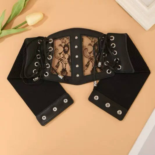 Factory direct lace women's belt wide elastic elastic waist decoration with dress shirt fashion