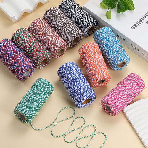 2mm Colored Cotton Rope for Zongzi Wrapping, European and American Wedding and Christmas Decoration Packaging Thread, Solid Cotton Rope 100m