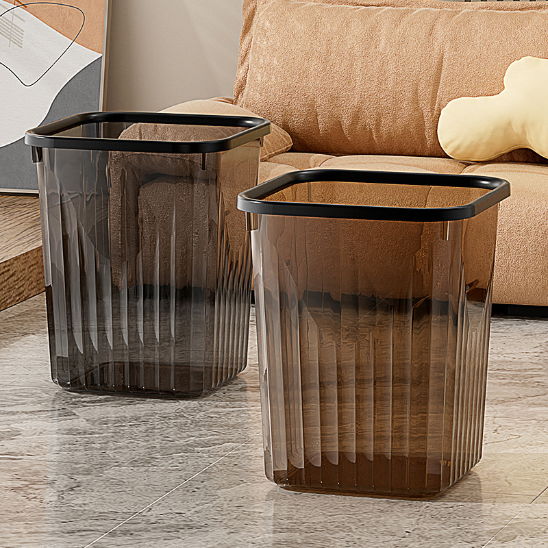 Factory-Made Thickened Large-Capacity Transparent Trash Cans for Living Room, Bathroom, Hotel, Dormitory, Odor-Proof Waste Bins Wholesale Factory-Made Thickened Large-Capacity Transparent Trash Cans for Living Room, Bathroom, Hotel, Dormitory, Odor-Proof Waste Bins Wholesale