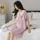 Modal Cotton Nightgown Short-Sleeved with Breast Pad Plus Size 2025 New Summer French V Neck Pink Dress Nightgown