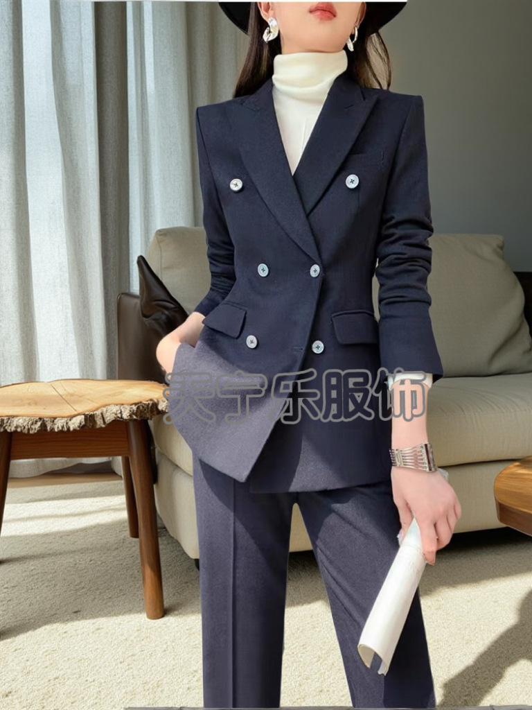 ウールのスーツのコートの女性の冬の厚手の2024の新型の高級感のビジネスの通勤のスーツの毛のスーツの正装