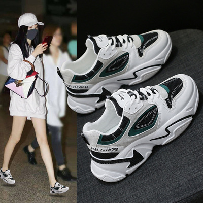 老爹鞋女2021春季新款透氣韓版運動鞋子女ins厚底學生跑步女鞋H03