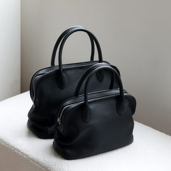 Simple All-Match Soft Top-Layer Cowhide Textile Large-Capacity Leather Tote Bag Commuter Portable Shell Women's Bag