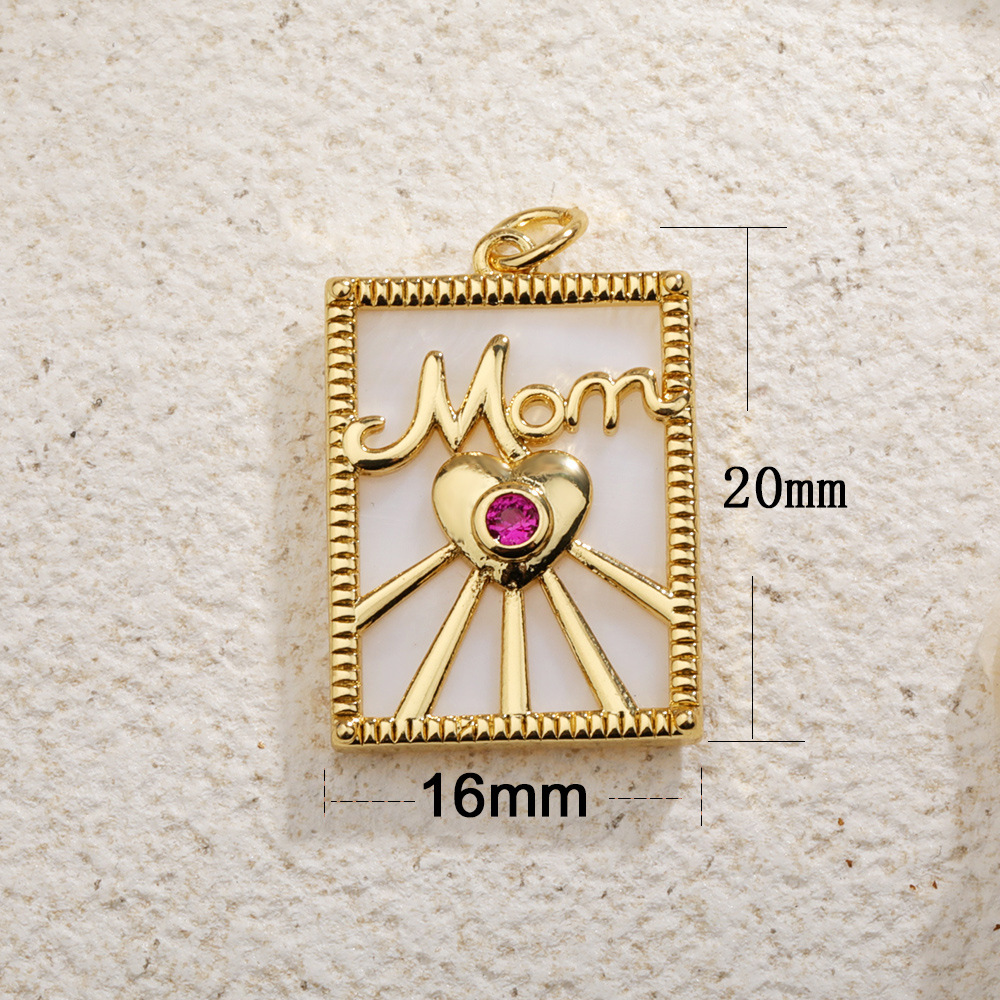 1 Piece Copper Vocabulary Words/Name Heart Shape Polished Pendant display picture 6