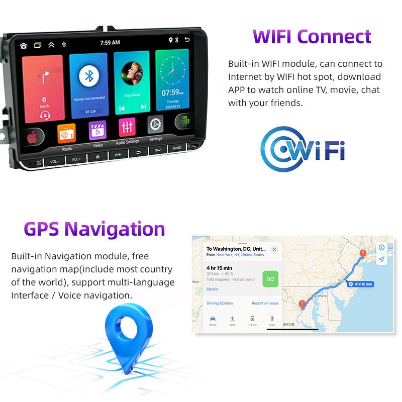 Навигационное устройство для мотоцикла 9-дюймов на Android, универсальное, CarPlay беспроводное, подходит для общественных навигаций, умное навигационное устройство