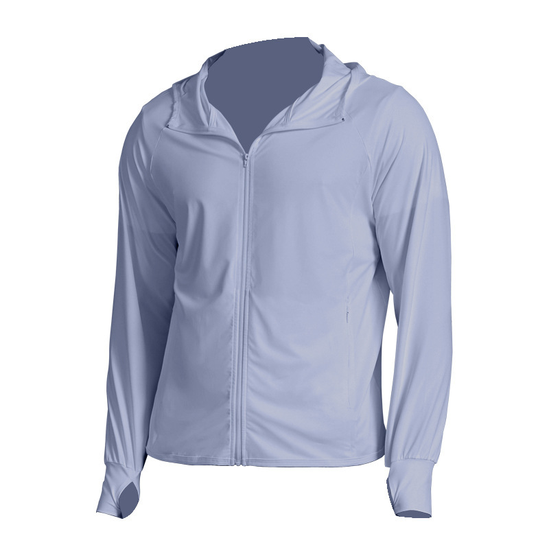 Enriquecer y aumentar la ropa de protección solar masculina Youjia con el mismo verano ultra delgado ventilador anti-UV seda de hielo ventilador ropa de protección solar