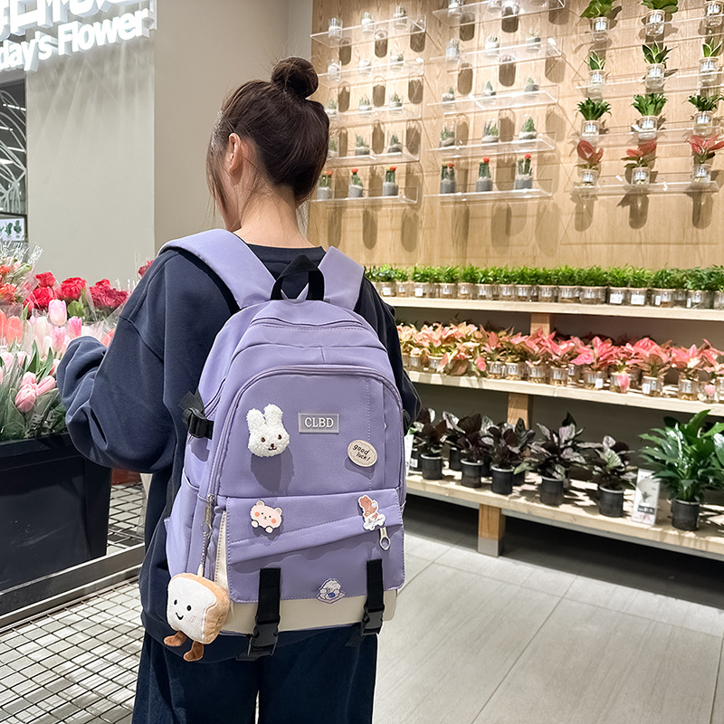Nueva versión coreana de la mochila escolar japonesa de gran capacidad Harajuku para estudiantes de secundaria, mochila para clase