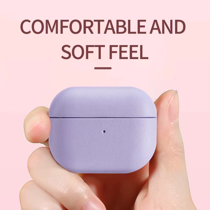 PU Leather Apple Bluetooth Earphone Case, Simple Leather Protective Cover for AirPods Pro 2nd Generation, Vintage Style for European and American Markets