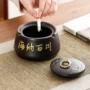 陶瓷带盖家用办公烟盅