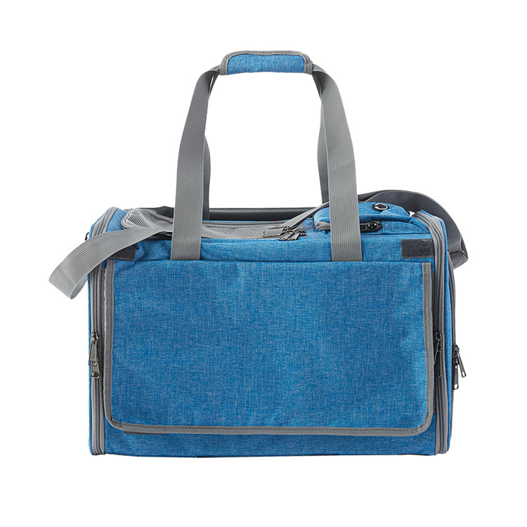 Foldable Pet Trolley Storage For Outdoor Travel Universal Wheels Adjustable Dog And Cat Carrier Small To Medium Sized_voghion.com