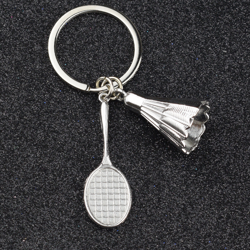 Creative badminton racket key chain personalized badminton style key pendant advertising activity small gift Creative badminton racket key chain personalized badminton style key pendant advertising activity small gift