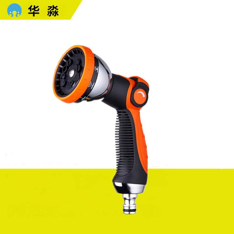 塑料包胶10功能水枪园林工具 家用浇花洗车高压水枪 伸缩管水枪