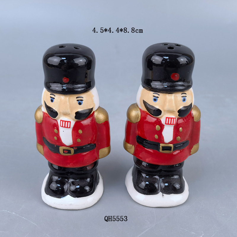 Suministro transfronterizo Venta caliente de cerámica luces de colores adornos del árbol de Navidad pintado Cascanueces con luces LED decoración de escritorio