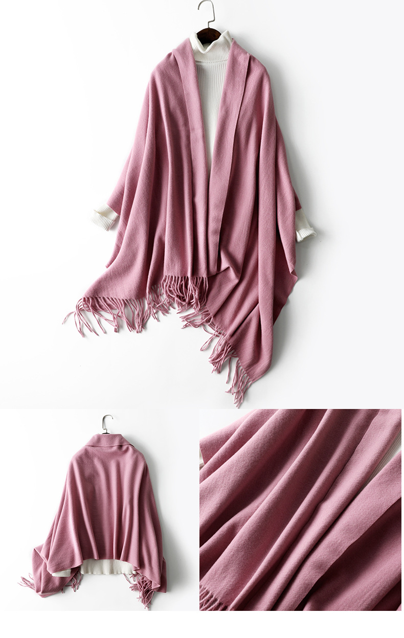 Outdoor Occasion Artificial Wool, Polyester Material Women's Fashion Solid Color Artificial Wool Polyester Winter Scarves